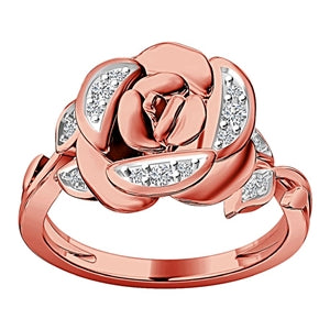 LADIES RING 1/6 CT ROUND DIAMOND 10K YELLOW GOLD