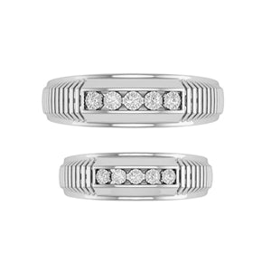 DUO BAND 1/20 CT ROUND DIAMOND 10K ROSE GOLD