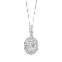 Thumbnail for LADIES PENDANT 1/4 CT ROUND/BAGUETTE DIAMOND 10K WHITE GOLD