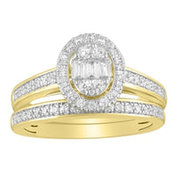Thumbnail for LADIES RING 1/2 CT ROUND/BAGUETTE DIAMOND 14K YELLOW GOLD