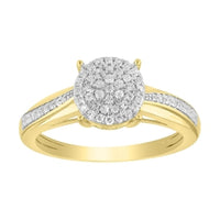 Thumbnail for LADIES RING 1/4 CT ROUND DIAMOND 10K YELLOW GOLD