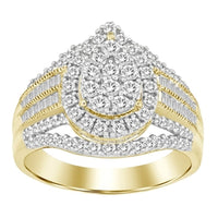 Thumbnail for LADIES RING 1 CT ROUND/BAGUETTE DIAMOND 10K YELLOW GOLD