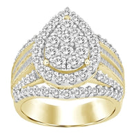 Thumbnail for LADIES RING 2 CT ROUND/BAGUETTE DIAMOND 10K YELLOW GOLD