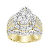Thumbnail for LADIES RING 3 CT ROUND/BAGUETTE DIAMOND 10K YELLOW GOLD
