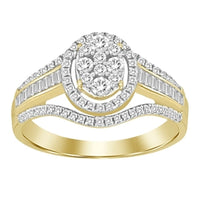 Thumbnail for LADIES RING 1/2 CT ROUND/BAGUETTE DIAMOND 10K YELLOW GOLD