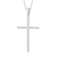 Thumbnail for LADIES PENDANT 1/5 CT ROUND/BAGUETTE DIAMOND 14K WHITE GOLD