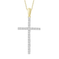 Thumbnail for LADIES PENDANT 1/5 CT ROUND/BAGUETTE DIAMOND 14K YELLOW GOLD