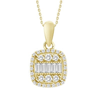 Thumbnail for LADIES PENDANT 1/5 CT ROUND/BAGUETTE DIAMOND 10K ROSE GOLD