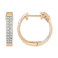Thumbnail for LADIES HOOPS 1/2 CT ROUND DIAMOND 10K ROSE GOLD