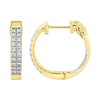 Thumbnail for LADIES HOOPS 1/2 CT ROUND DIAMOND 10K YELLOW GOLD