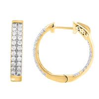 Thumbnail for LADIES HOOPS 1 CT ROUND DIAMOND 10K YELLOW GOLD
