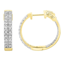 Thumbnail for LADIES HOOPS 2 CT ROUND DIAMOND 10K YELLOW GOLD