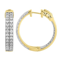 Thumbnail for LADIES HOOPS 3 CT ROUND DIAMOND 10K YELLOW GOLD