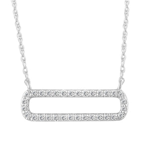 LADIES NECKLACE 1/6 CT ROUND DIAMOND SILVER