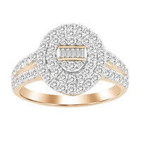 Thumbnail for LADIES RING 3/4 CT ROUND/BAGUETTE DIAMOND 10K  ROSE GOLD