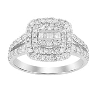 Thumbnail for LADIES RING 3/4 CT ROUND/BAGUETTE DIAMOND 10K WHITE GOLD