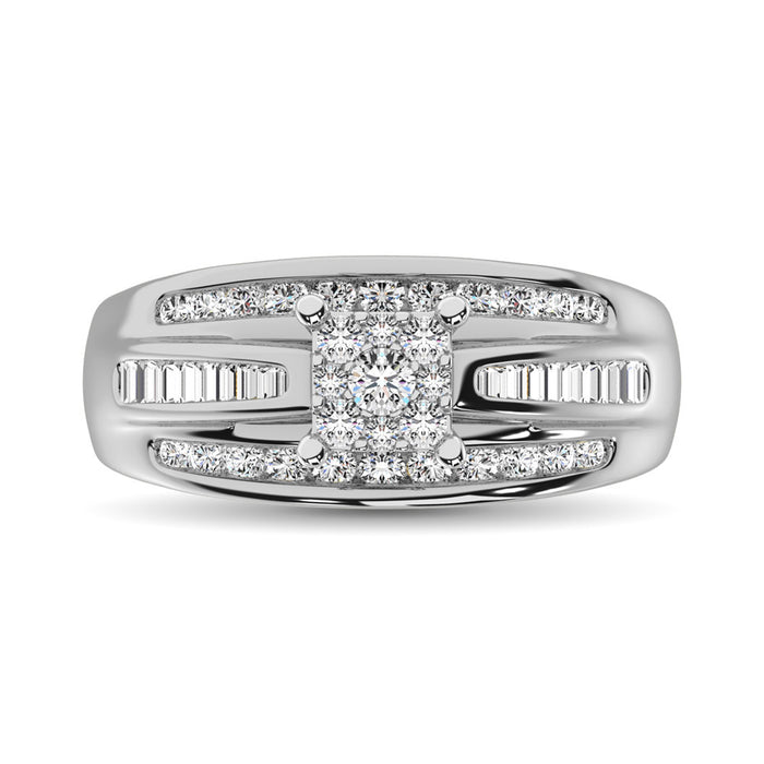 10K White Gold 1/2 Ct.Tw. Diamond Engagement Invisible Ring