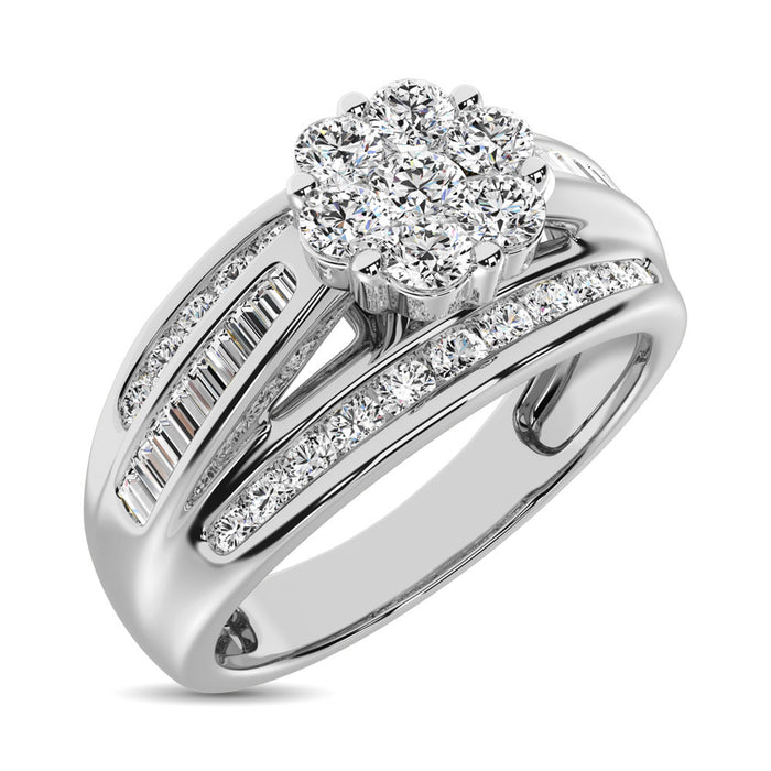 10K White Gold 1/2 Ct.Tw. Diamond Engagement Invisible Ring