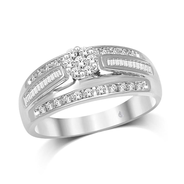 10K White Gold 1/2 Ct.Tw. Diamond Engagement Invisible Ring