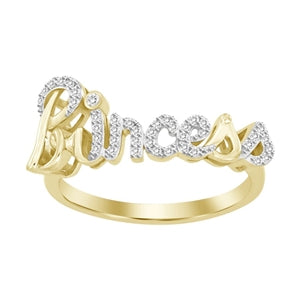 LADIES RING 1/10 CT ROUND DIAMOND 10K YELLOW GOLD