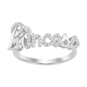 LADIES RING 1/10 CT ROUND DIAMOND 10K WHITE GOLD