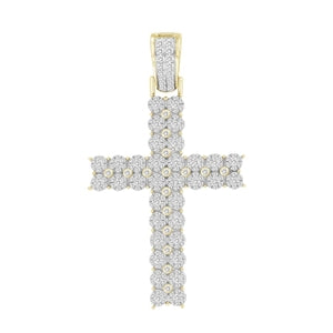 MEN'S CHARM 1 1/2 CT ROUND DIAMOND 10K YELLOW GOLD