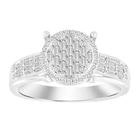 Thumbnail for LADIES RING 1/3 CT ROUND/BAGUETTE DIAMOND 10K WHITE GOLD