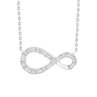 Thumbnail for LADIES PENDANT 1/5 CT ROUND/BAGUETTE DIAMOND 10K WHITE GOLD