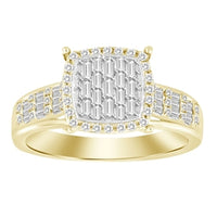 Thumbnail for LADIES RING 1/3 CT ROUND/BAGUETTE DIAMOND 10K YELLOW GOLD