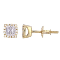 Thumbnail for LADIES EARRING 1/6 CT ROUND/BAGUETTE DIAMOND 10K YELLOW GOLD