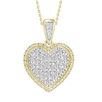 Thumbnail for LADIES PENDANT 1/3 CT ROUND/BAGUETTE DIAMOND 10K YELLOW GOLD