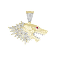 Thumbnail for MEN'S CHARM 1/4 CT ROUND/RUBY DIAMOND 10K YELLOW GOLD