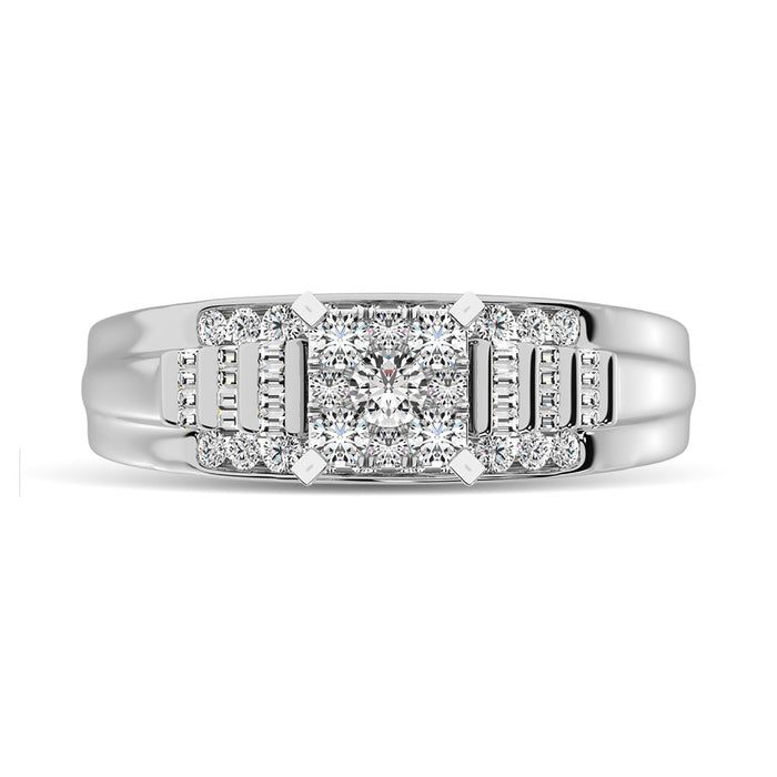 10K White Gold 1/2 Ct.Tw. Diamond Engagement Invisible Ring