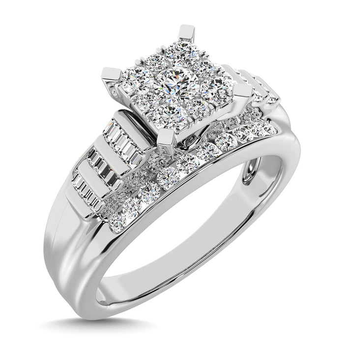 10K White Gold 1/2 Ct.Tw. Diamond Engagement Invisible Ring