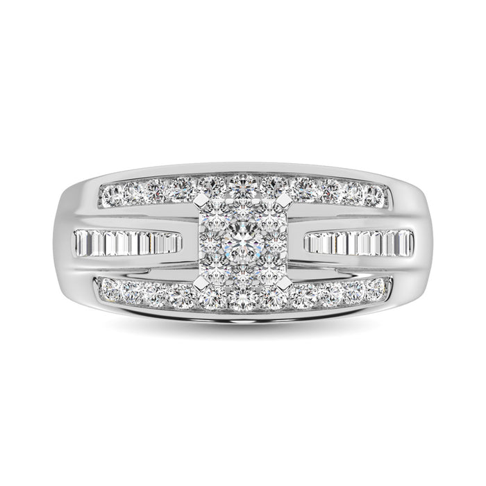 10K White Gold 1/2 Ct.Tw. Diamond Engagement Invisible Ring