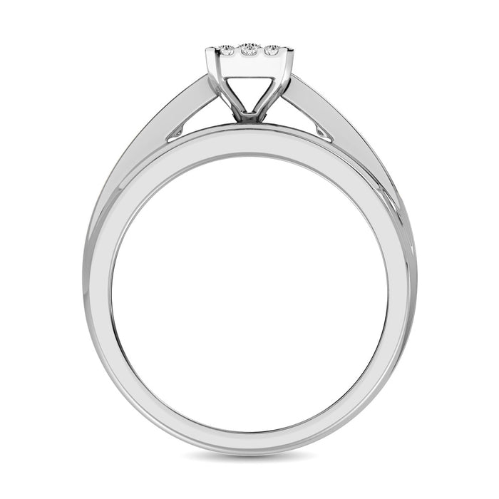 10K White Gold 1/2 Ct.Tw. Diamond Engagement Invisible Ring