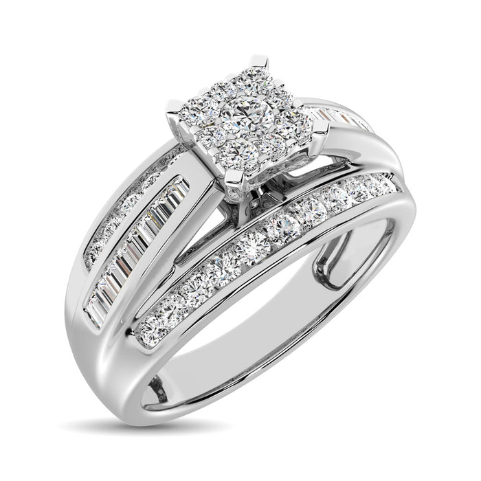 10K White Gold 1/2 Ct.Tw. Diamond Engagement Invisible Ring