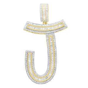 MEN'S CHARM 2 CT ROUND/BAGUETTE DIAMOND 10K YELLOW GOLD