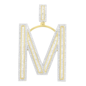 MEN'S CHARM 2 3/4 CT ROUND/BAGUETTE DIAMOND 10K YELLOW GOLD