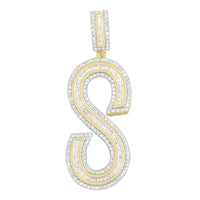 Thumbnail for MEN'S CHARM 2 CT ROUND/BAGUETTE DIAMOND 10K YELLOW GOLD