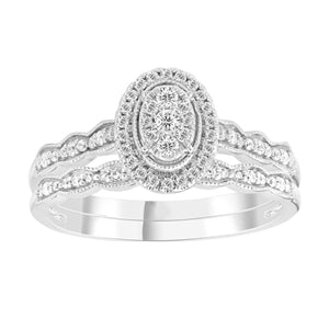 LADIES RING 1/3 CT ROUND DIAMOND 10K WHITE GOLD