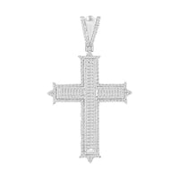 Thumbnail for MEN'S CHARM 1 CT ROUND/BAGUETTE DIAMOND 10K WHITE GOLD