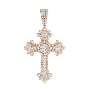 MEN'S CHARM 3 1/2 CT ROUND DIAMOND 10K ROSE GOLD