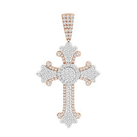 Thumbnail for MEN'S CHARM 3 1/2 CT ROUND DIAMOND 10K WHITE/ROSE GOLD