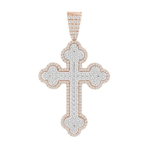 MEN'S CHARM 3 5/8 CT ROUND DIAMOND 10K ROSE GOLD