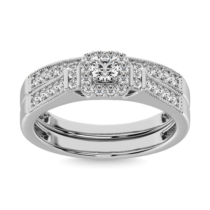 10K White Gold 1/2 Ct.Tw. Diamond Bridal Ring