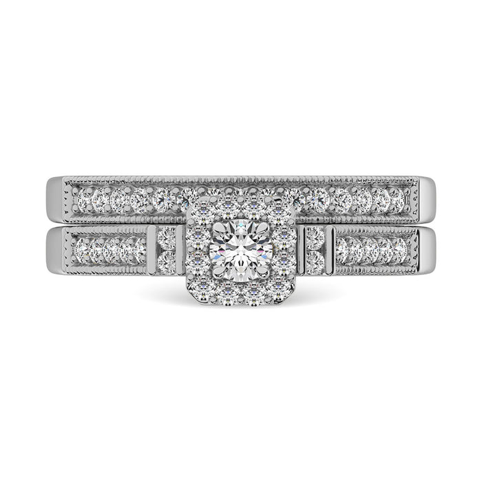 10K White Gold 1/2 Ct.Tw. Diamond Bridal Ring