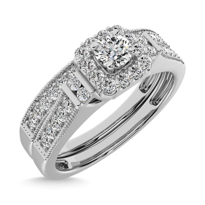 10K White Gold 1/2 Ct.Tw. Diamond Bridal Ring