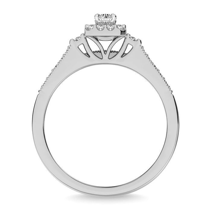 10K White Gold 1/2 Ct.Tw. Diamond Bridal Ring