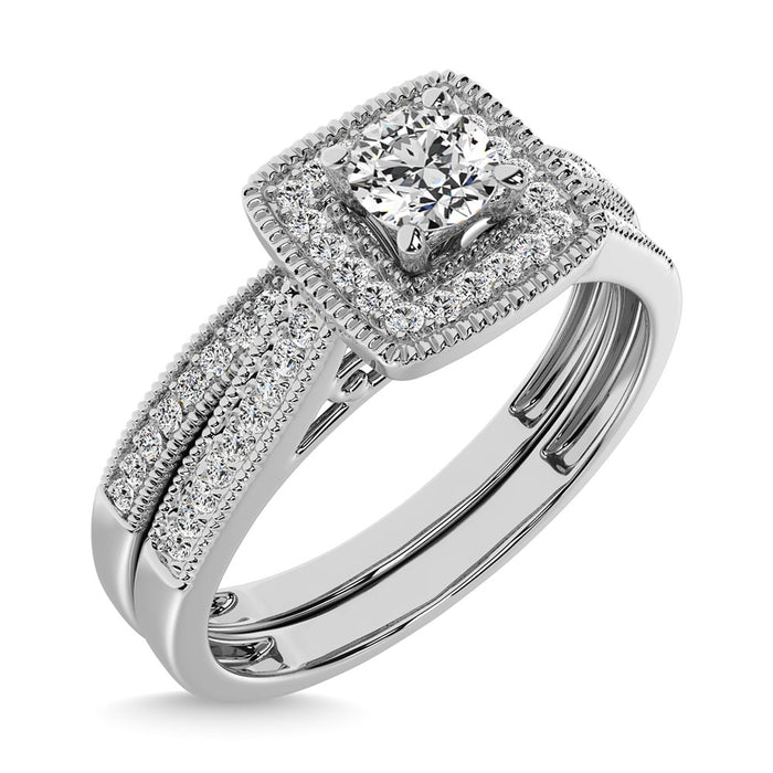 10K White Gold 1/3 Ct.Tw. Diamond Bridal Ring